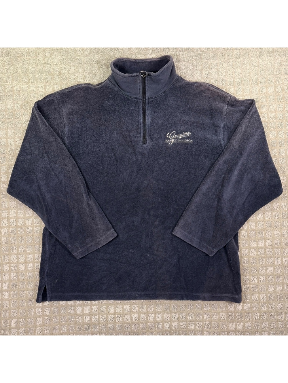Harley-Davidson Terrycloth Navy Quarter zip pullover XL